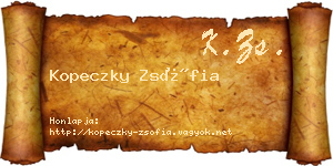 Kopeczky Zsófia névjegykártya