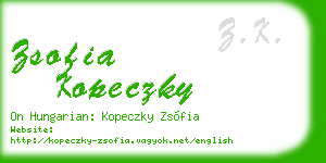 zsofia kopeczky business card